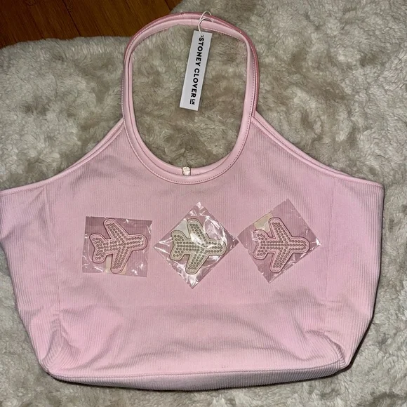 NWT Stoney Clover Lane Pink Scoop Tote Bag